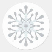 クラシック スノーフレーク トリート＆封筒ステッカー ラウンドシール (正面)