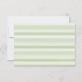 クラシック セージグリーン ストライプ ウェディング 出欠カード (裏面)