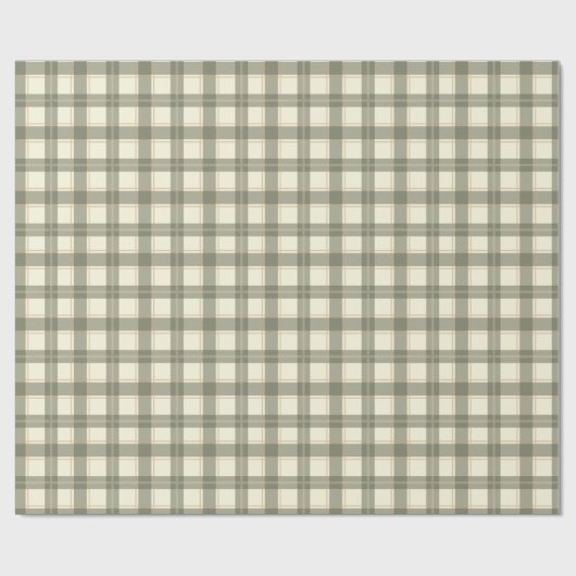 クラシック セージ タータン包装紙 ラッピングペーパー (フラット)