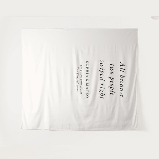 「クラシック タイポグラフィー名言 ウェディング」 タペストリー (正面(横))