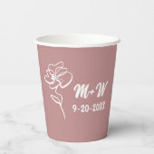 クラシック&ダスティモダンバラピンクフローラスケッチ 紙コップ (裏面)