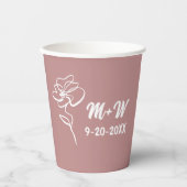 クラシック&ダスティモダンバラピンクフローラスケッチ 紙コップ (正面)