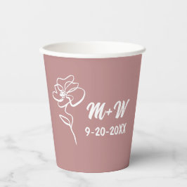 クラシック&ダスティモダンバラピンクフローラスケッチ 紙コップ
