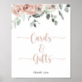 クラシック ダスティ ピンク ローズ フラワーカーズ゙＆ギフト ポスター (正面)