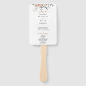 クラシック ダスティ ピンク ローズ フラワーズ ウェディング  ハンドファン (正面)