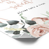 クラシック ダスティ ピンク ローズ フラワーラブ イズ スウィート サイン (角)