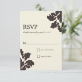 クラシック・ダマスク | 結婚式の返信 出欠カード (スタンド正面)