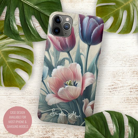 クラシック チューリップ ファインアート植物画 Case-Mate iPhoneケース