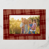 クラシック ディープレッド シンプル プライド フレーム 箔シーズンカード (正面)