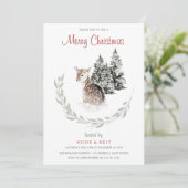 クラシック トラディショナル ウィンター クリスマス パーティー 招待状 (スタンド正面)