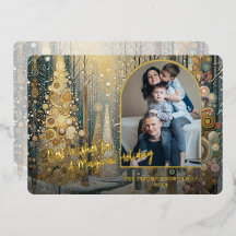 クラシック トレンディ アーティスティック ウィンター ワンダーランド アート ゴールド