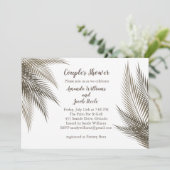 クラシック&ナチュラル葉パームズカップルのシャワー 招待状 (スタンド正面)