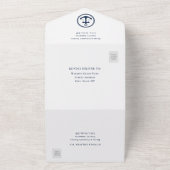 クラシック ネイティブ アンカー オールインワン ウェディング インビテーション (外側)