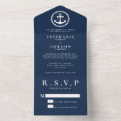 クラシック ネイティブ アンカー オールインワン ウェディング インビテーション (内側)