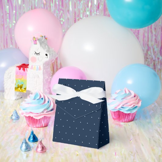 クラシック ネイビーブルーのテントに白の水玉模様 フェイバーボックス (パーティー)