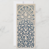 クラシック ネイビーブルー イスラムレース ウェディング招待状 招待状 (裏面)