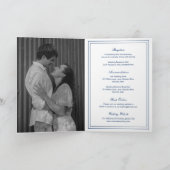 クラシック ネイビーブルー エレガントな結婚式 招待状 (内部)