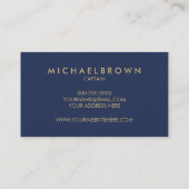 クラシック ネイビーブルー ナウティカル アンカー 名刺 (裏面)