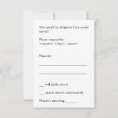 クラシック、ノスタルジックおよびヴィンテージの"rsvp"カード 出欠カード (裏面)