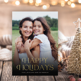 クラシック ハッピー ホリデー テキスト フローラル バック | フォト