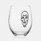 クラシック ハロウィン ドクロ ステムなしワイングラス (裏面)