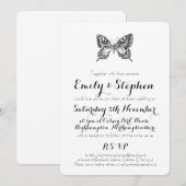 クラシック バタフライ オーダーメイド ウェディング 招待状 (正面/裏面)