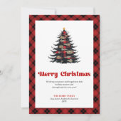 クラシック バッファロー プリント クリスマス グリーティングカード (正面)