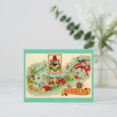 クラシック バミューダ 島の地図 ポストカード (スタンド正面)