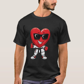 クラシック バレンタインデー ブラック カラテ テコンドー 柔道 Tシャツ