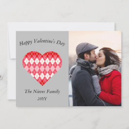 クラシック バレンタイン レッドとピンクのアーガイル（グレー） シーズンカード