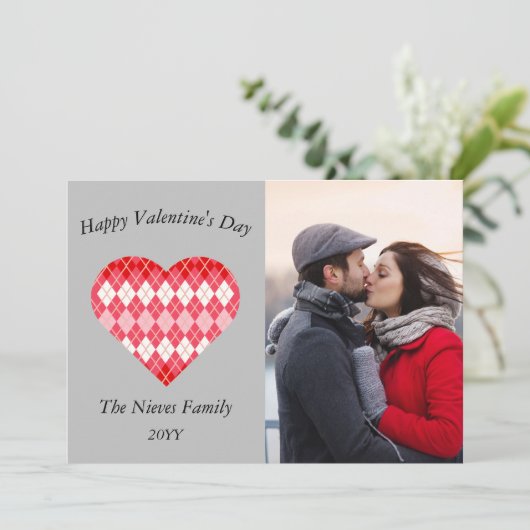 クラシック バレンタイン レッドとピンクのアーガイル（グレー） シーズンカード (スタンド正面)