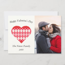 クラシック バレンタイン レッドとピンクのアーガイル（ホワイト） シーズンカード