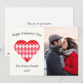 クラシック バレンタイン レッドとピンクのアーガイル（ホワイト） シーズンカード (正面/裏面)