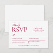 クラシック バーガンディー RSVP カード (正面/裏面)
