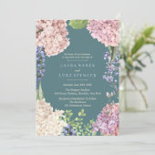 クラシック パステル ハイドランジア ウェディング 招待状 (スタンド正面)