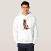 クラシック・パトリオティック・ゴールデンレトリバー・ヴィンテージTシャツ 2 パーカ (正面フル)