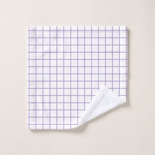 クラシック パープル チェック柄 ウォッシュタオル (ウォッシュタオル)