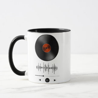 クラシック・ビニールレコードのサウンドウェーブ ミニマリスト コーヒー マグカップ