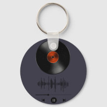 クラシック・ビニールレコードサウンドウェーブミニマリストキーチェーン