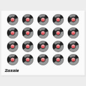 クラシック・ビニールLPレコードステッカー ラウンドシール (シート)