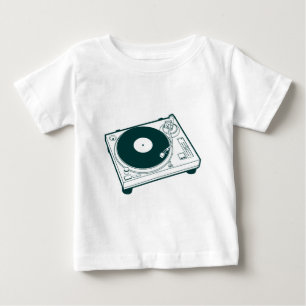 クラシック ビンテージ レコード プレーヤー レトロ グラフィック ベビーTシャツ