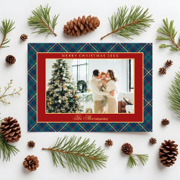 クラシック ビンテージ 赤 チェック クレスト 写真 クリスマス