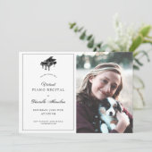 クラシック ピアノ 白 バーチャル リサイタル フォト 招待状 (スタンド正面)