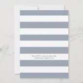 クラシック ピザ パーティー | スレート ブルー ストライプ 招待状 (裏面)