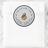 クラシック ピュア ハニー ラウンド ステッカー 編集可能なデザイン (バッグ)