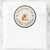 クラシック ピュア ハニー ラウンド ステッカー 編集可能なデザイン (バッグ)