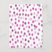 クラシック ピンクの白い水玉模様 ポストカード (正面)