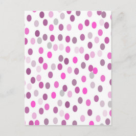 クラシック ピンクの白い水玉模様 ポストカード