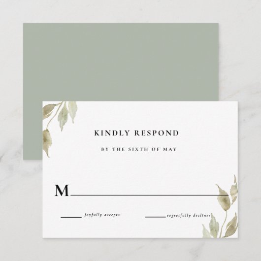 クラシック ピンク フラワー ウェディング RSVP 返信 招待状 (正面/裏面)