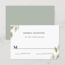 クラシック ピンク フラワー ウェディング RSVP 返信